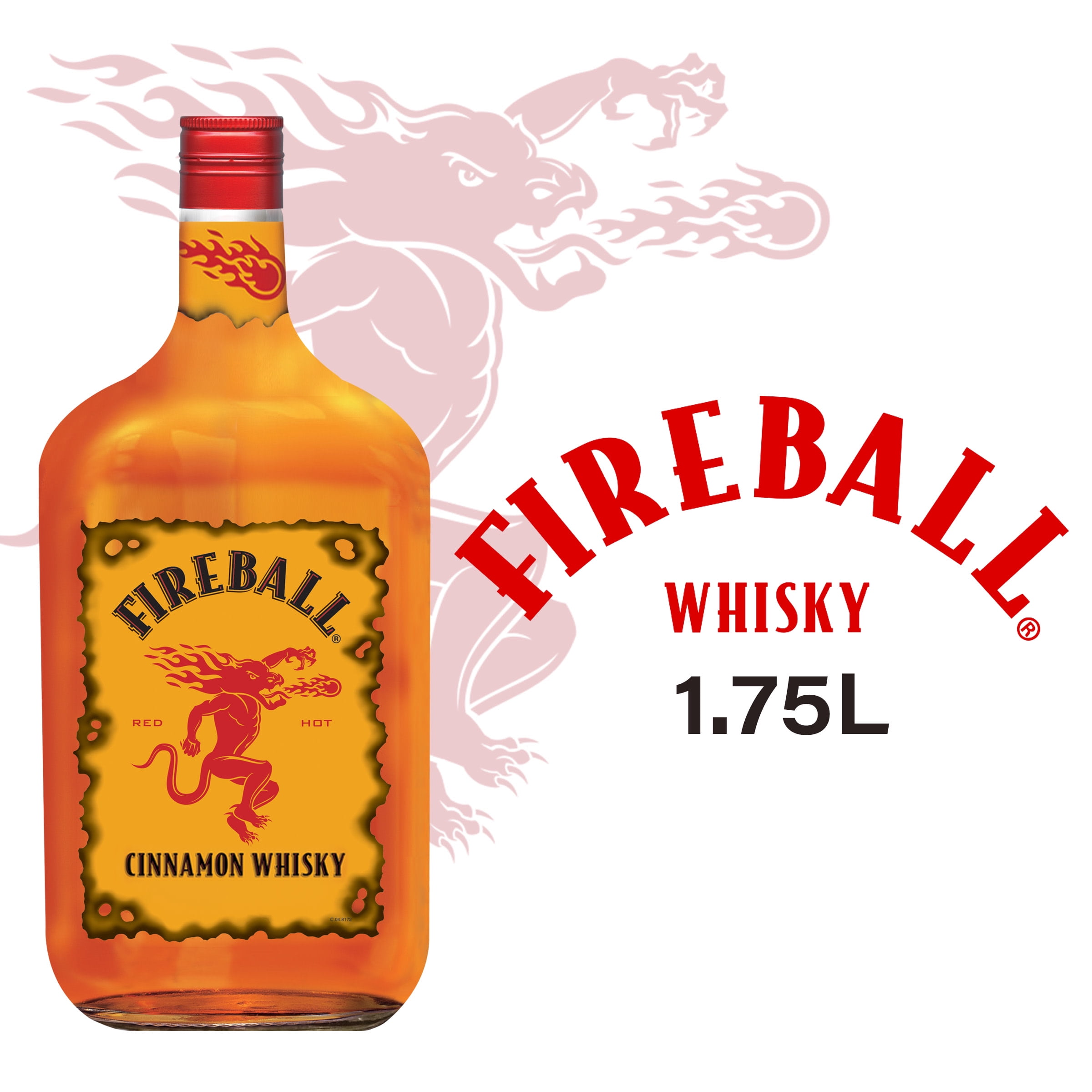 Fireball Cinnamon Whiskey, 1.75L Glass Bottle, 33% Alcohol - Walmart.com
