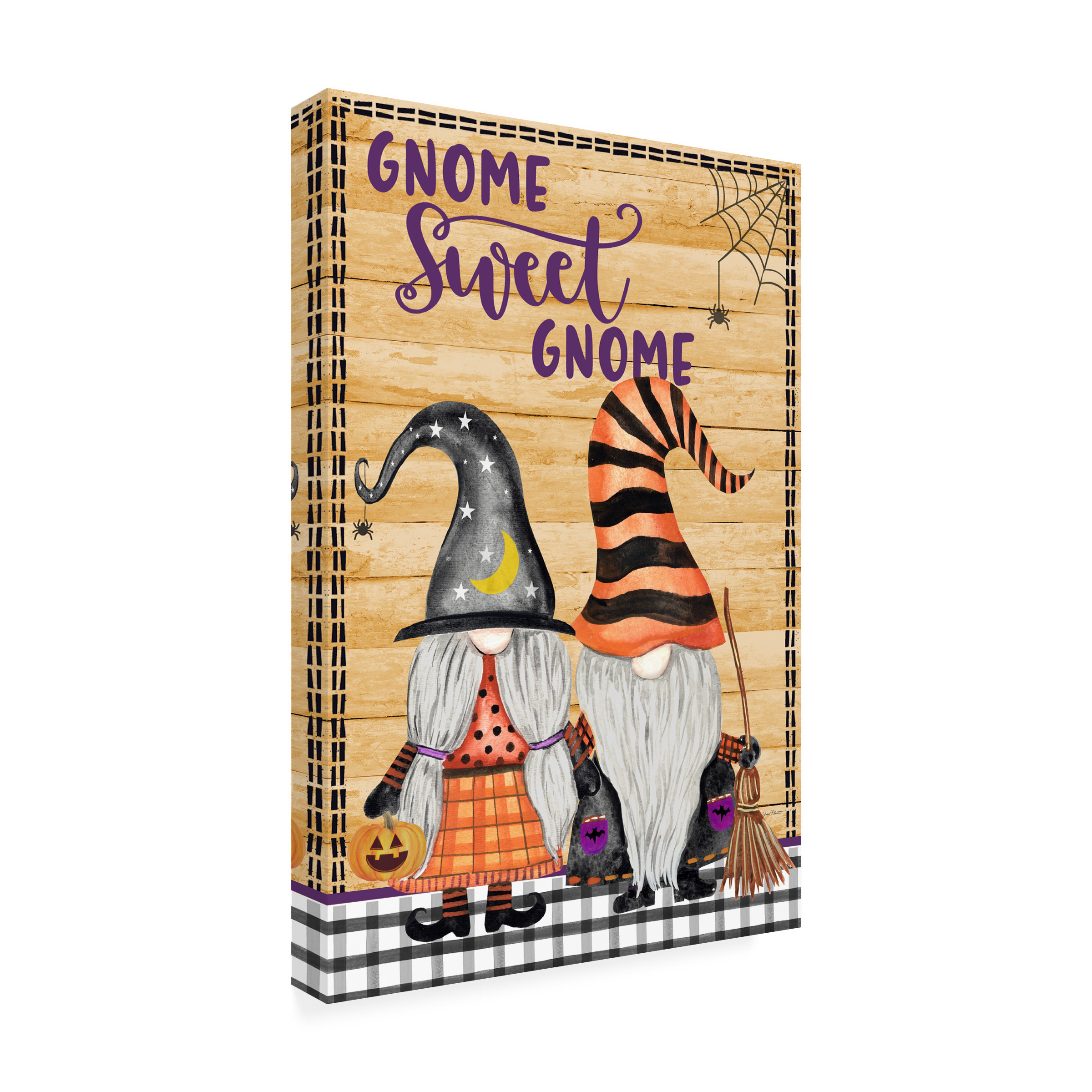 Canvas Wall Art - Jean Plout 'Gnome Sweet Gnome' Wall Art for Living Room, Bedroom, or Office DÃ©cor by Trademark Fine Art - 30 x 47 Inches