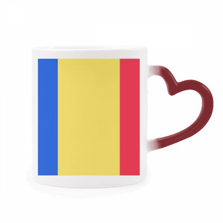 

Romania National Flag Europe Country Heat Sensitive Mug Red Color Changing Stoneware Cup