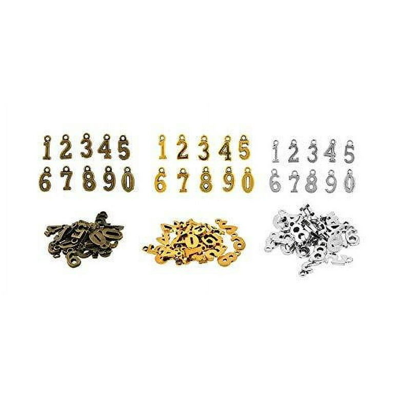 0-9 Number Charms 100pcs Silver Charms DIY Charms Pendant for Crafting, Jewelry