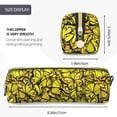 thumbnail image 4 of Ratiio Yellow Butterflies Pattern Leather Pencil Case, Pencil Pouch with Durable Zipper, Compact and Stylish Organizer for Stationery, Art Supplies, Travel Essentials, 4 of 8