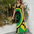 thumbnail image 6 of A Trojan Uk Flag in The Colors of Jamaica Dress Summer Street Style Bohemia Long Dresses Female Sleeveless Printed Maxi Dress, 6 of 9