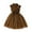 #0023-Coffee, variant on Girls Ruffle Sleeve Tulle Dress with Belt Sweet Solid Color Party Sundress for 3-10 Years Old Summer Play