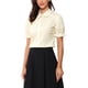 thumbnail image 4 of BLUSA Vintage de Cuello Peter Pan INSPIRE CHIC para Mujeres 2023, Camisa de Manga Corta con Botones L Beige, 4 of 6