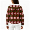thumbnail image 4 of Women's Casual Fashion Long-Sleeve Zip-Up Fleece Hooded Cardigan with Christmas Print, Cozy and Warm for Winter Season,Red,XL, 4 of 5
