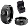 thumbnail image 4 of Tungsten Keltic Celtic Many Knots Heart Shape Band Ring 8mm Men Women Comfort Fit Black Step Bevel Edge Brushed Polished, 4 of 4
