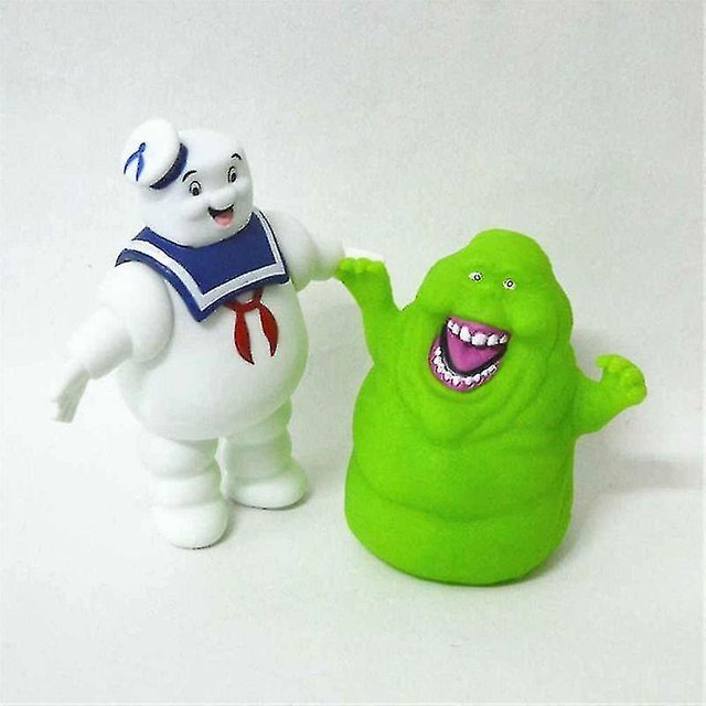 Marshmallow Man + Slimer Green Ghost Ghostbusters Figura de acción Juguetes para niños Muñeca