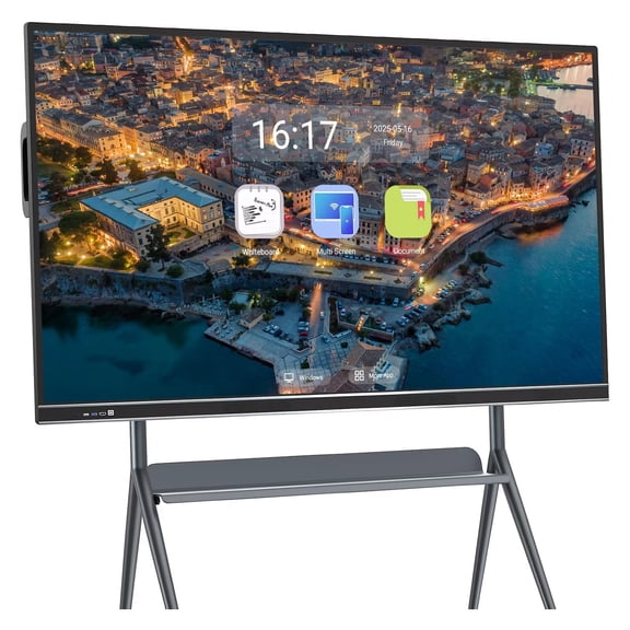 BELNET Livingroom Smart TVs, 4K Monitor All-In-One Multi-Touch Interactiv 75 Inch Wireless Projection Electronic Calendar for Family, Business and Office(Include Wall Mount)
