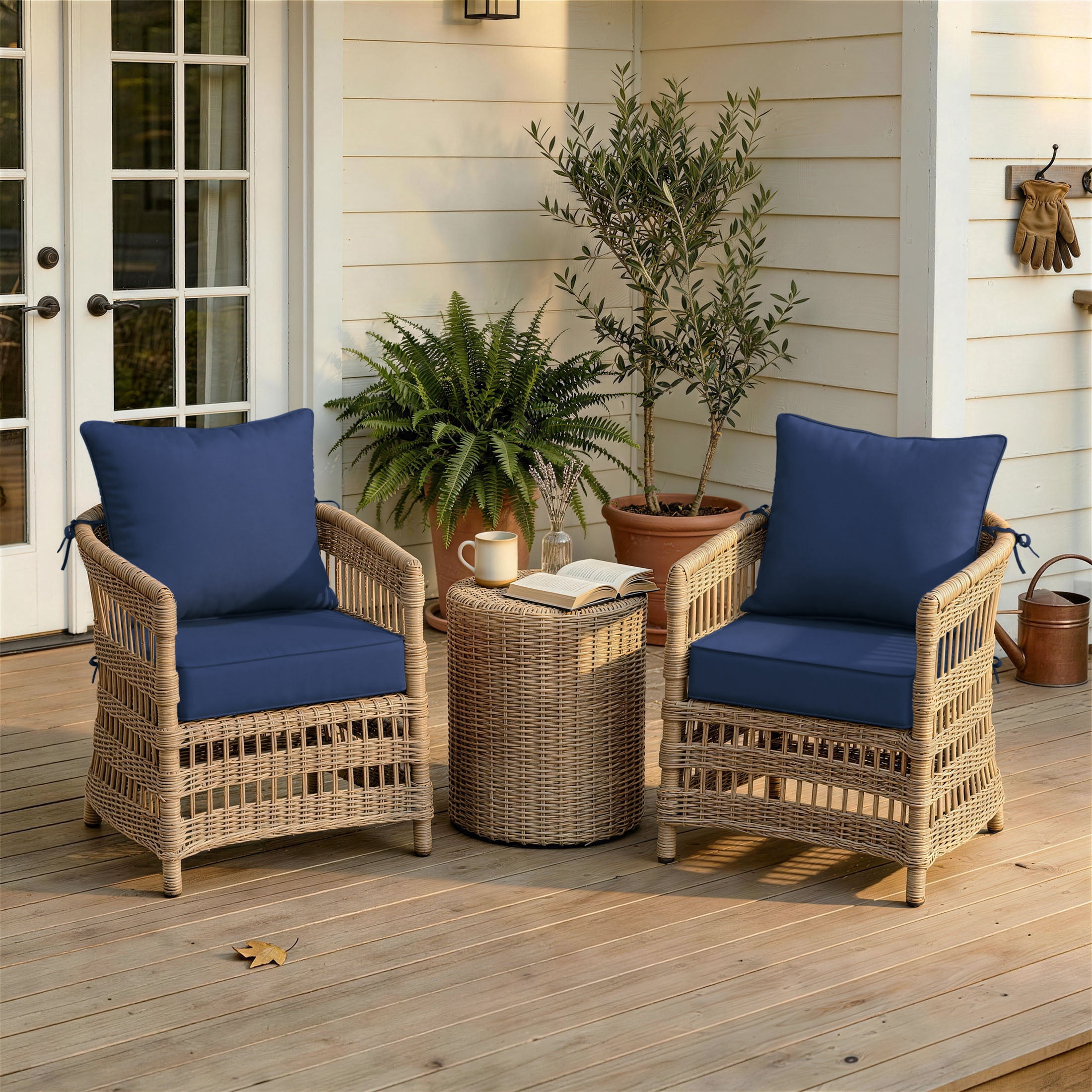 Pakunoda 24" X 24" Outdoor Deep Seat Cushion Replacement Slipcovers, 6 Set of Waterproof Patio Furniture Cushion Covers, Outdoor Cushion Covers with Zipper for Patio Furniture, Blue