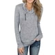 thumbnail image 1 of Camisa ajustada de poliéster de manga larga para mujer con cremallera en el cuello para otoño invierno gris S, 1 of 5