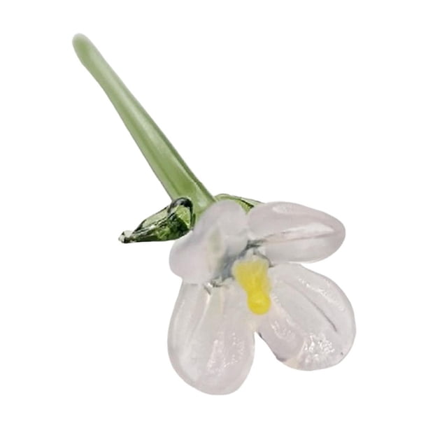 Mini flor de cristal artificial, regalo decorativo, adorno para mamá, esposa y mujer. Morado rosa