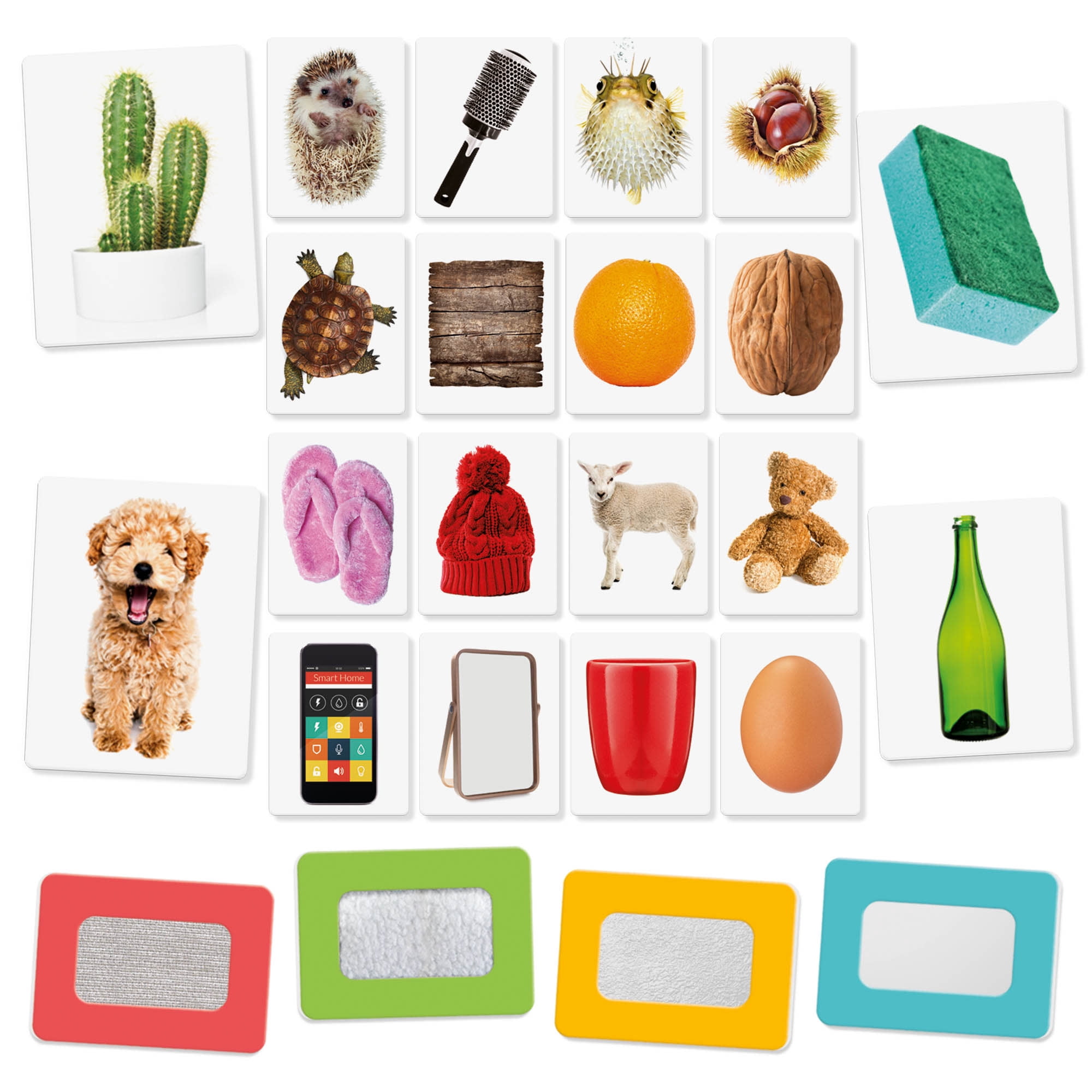Headu: Montessori Flashcards - Tactile - Texture & Image Matching Game, Touch & Sight Development Activity, Educational Sensory Play Toy, Toddlers 1-4
