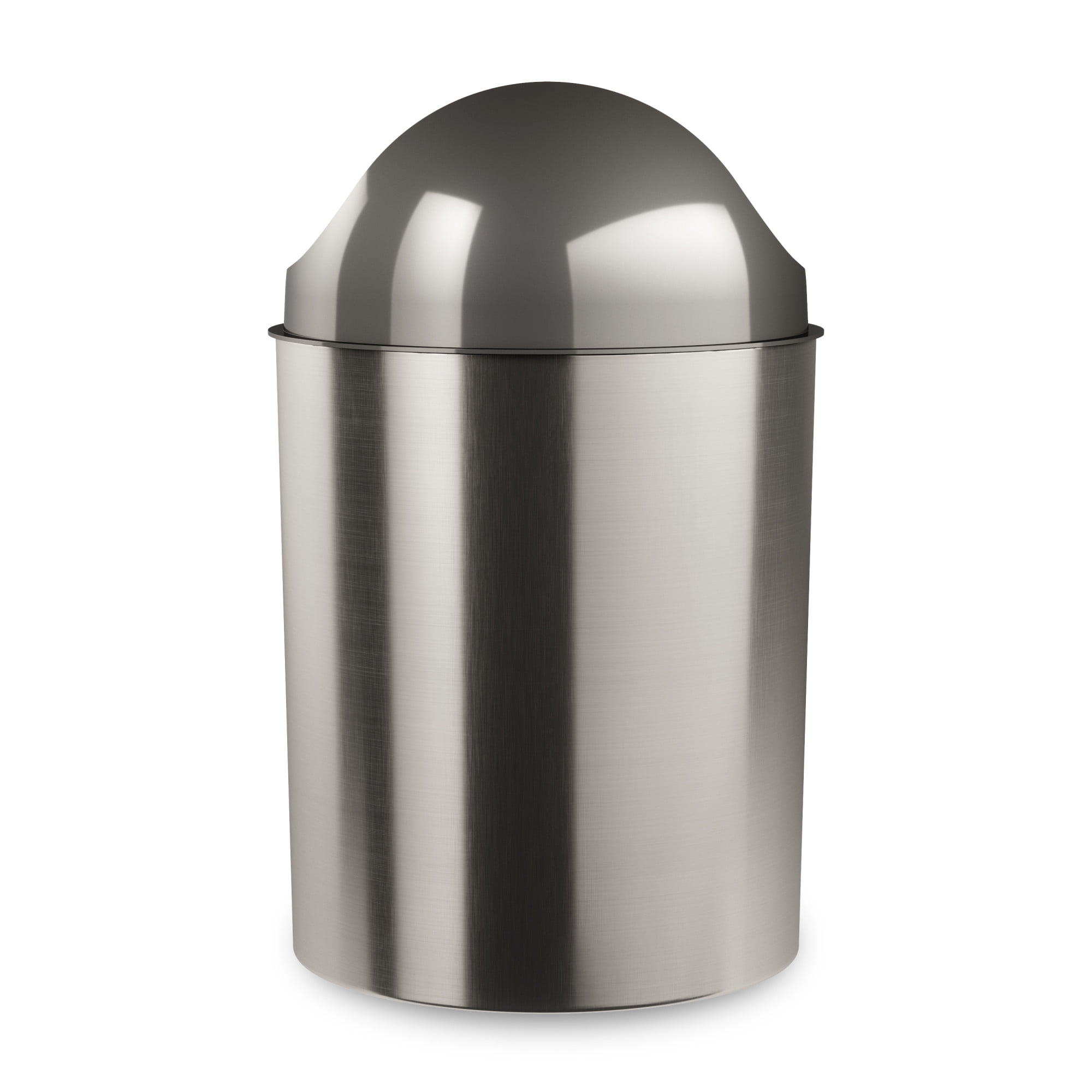 Umbra 2.5 Mezzo Plastic Swing Top Lid Bathroom Trash Can, Silver