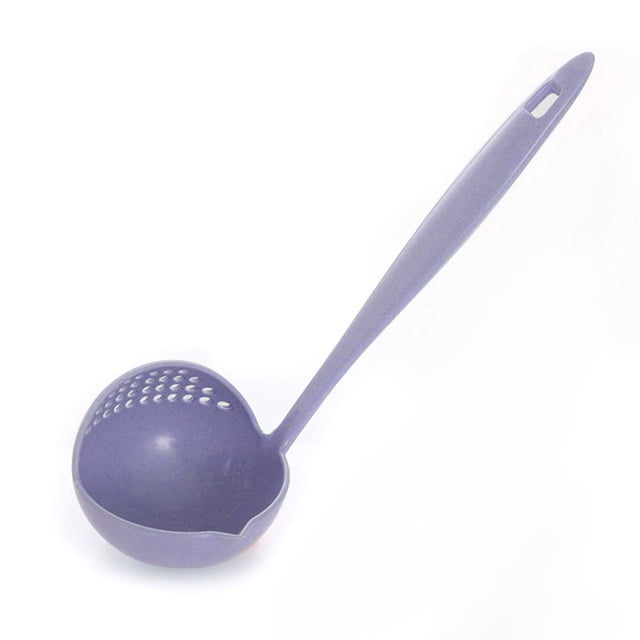 Yuarrent Cuchara de sopa 2 en 1 Colador casero de mango largo Colador de cocina Cuchara de cocina Vajilla de plástico Cocina y Comedor azul PC 1 Yuarrent JJ10943-02B