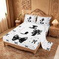 thumbnail image 2 of meiyoeat Lovely Bow Tie Queen Sheets For Bow Girls,Black Initial Letter J Queen Sheet Sets For Kids,4Pcs, 2 of 6