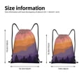 thumbnail image 3 of Drawstring Backpack, Men Ladies Waterproof Sports Backpack Gym Bag-Night Mysterious Forest Pattern-Medium Size, 3 of 8