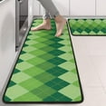 thumbnail image 2 of Kitchen Rugs Sets Of 2,Green Argyle Pattern Anti Fatigue Kitchen Mat Rugs Non Slip Washable,Decorative Kitchen Floor Mats for Kitchen,Sink,Laundry,17"x47"+17"x47", 2 of 5