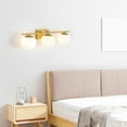thumbnail image 2 of DENEST Farmhouse Bathroom Vanity Wall Light Fixture Industrial Rustic Milk White & Gold, 2 of 22