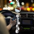 thumbnail image 1 of OTOSTAR Bling Crystal Ball and Drops Car Hanging Accessories, Car Rear View Mirror Pendant Charms Interior Sun Catcher Ornament, Bling Car Accessories for Women Girls, 1 of 1