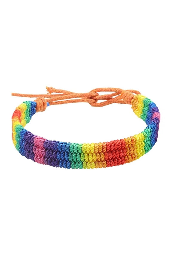 Rainbow LGBT Pride Bracelet for Lesbian Gay Bisexual Adjustable Braided Bracelet Statement Chain Jewelry Style 10