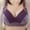 Purple, variant on Patlollav Summer Saving Women Plus Size Lace Stitching Plaid Print Non-Steel Ring Non-Magnetic Buckle Underwear Bra