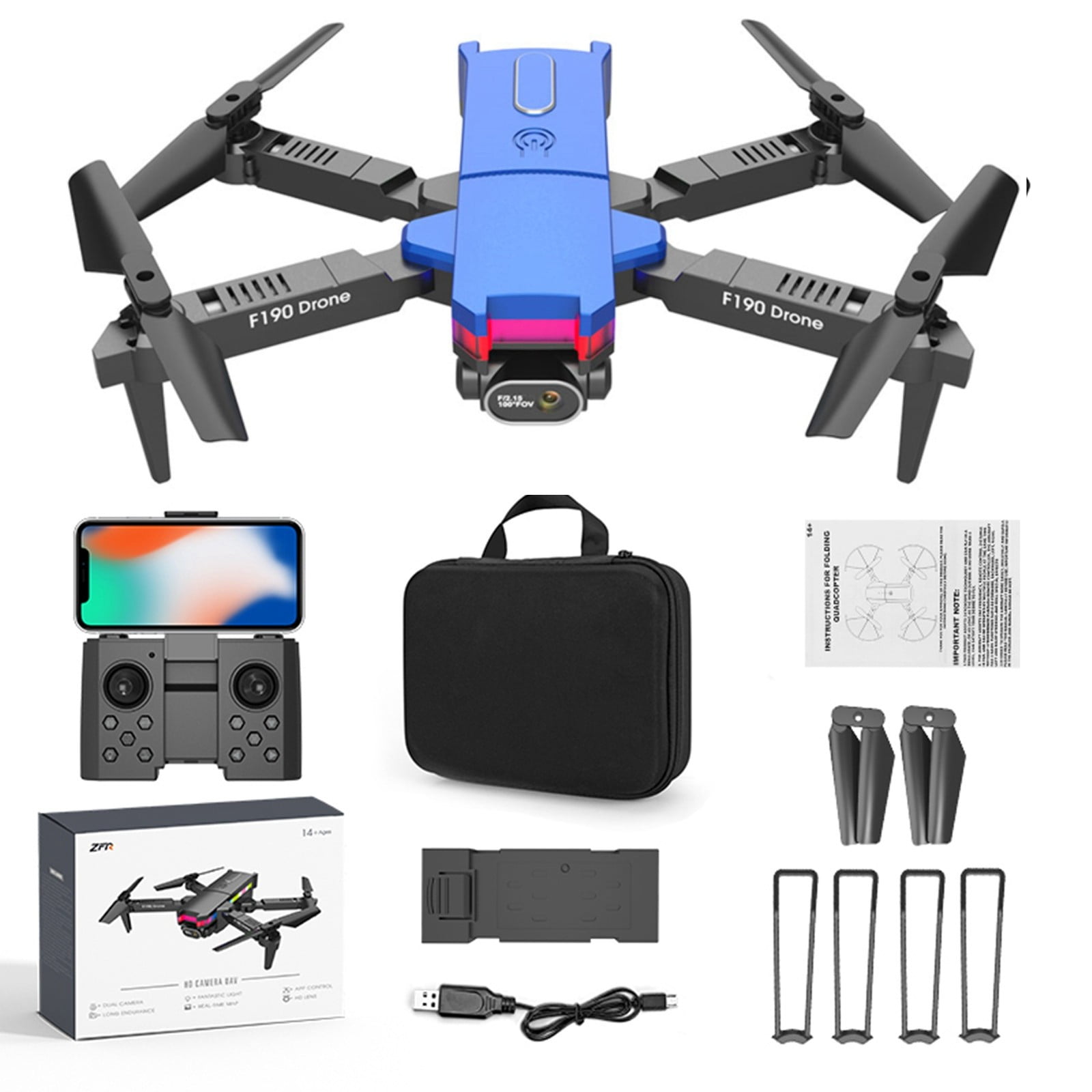 ESULOMP Drone with Daul 4K HD FPV Camera Remote Control Toys Gifts for Boys Girls with Altitude Hold Headless Mode Start Speed Adjustment