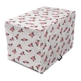 thumbnail image 1 of Floral Dog Crate Cover, Rose Bouquets with Leaves on a Background of Dots, Easy to Use Pet Kennel Cover Small Dogs Puppies Kittens, 7 Sizes, Coral Pale Pink, by Ambesonne, 1 of 6