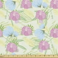 thumbnail image 1 of Luau Upholstery Fabric by the Yard, Composition of Flowers and Leaves in Pastel Tones, Decorative Fabric for DIY and Home Accents, 3 Yards, Pale Green Multicolor by Ambesonne, 1 of 4