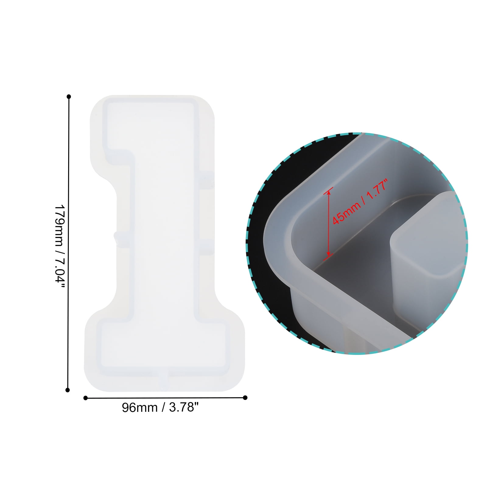 Uxcell 7" Large Number Resin Mold Arabic Alphabet Silicone Mould for DIY Crafts, Party Decoration