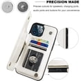 thumbnail image 7 of REQO Compatible with iPhone 12 Pro Max Wallet Case with Card Holder,PU Leather Kickstand Card Slots Case, Double Magnetic Clasp and Durable Shockproof Cover 6.7 Inch(White), 7 of 7