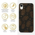 thumbnail image 4 of Wood phone case for iPhone XR compatible protective cell phone cover shockproof slim fit laser engraved Hamsa Overload design Black wood case for Men & Women by CaseYard, 4 of 7