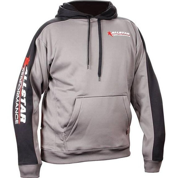 Hooded Sweatshirt, Silver & Black - 3XL