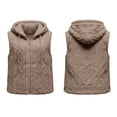thumbnail image 4 of Kinrui Womens Sherpa Vest Textured Open Front Knit Flannel Vest Jackets Lightweight Outerwear with Pocket Brown S, 4 of 9