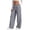 Gray, variant on Womens Low Rise Wide Leg Sweatpants Elastic Drawstring Waist Plain Soft Casual Yoga Lounge Trousers With Side Pockets Khaki M