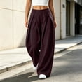 thumbnail image 2 of ATOYSOY Women's Barrel Pleated Oversized Wide Leg Cargo Pants Business Casual Trousers, 2 of 7
