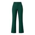 thumbnail image 4 of Women's Twill High Waisted Flare Dress Pants Business Casual Work office Bell Bootcut Trousers with Pockets Classic Elegant Bottoms Green, 4 of 6