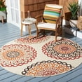 thumbnail image 2 of SAFAVIEH Veranda Axum Geometric Indoor/Outdoor Area Rug, 8' x 10', Cream/Red, 2 of 10