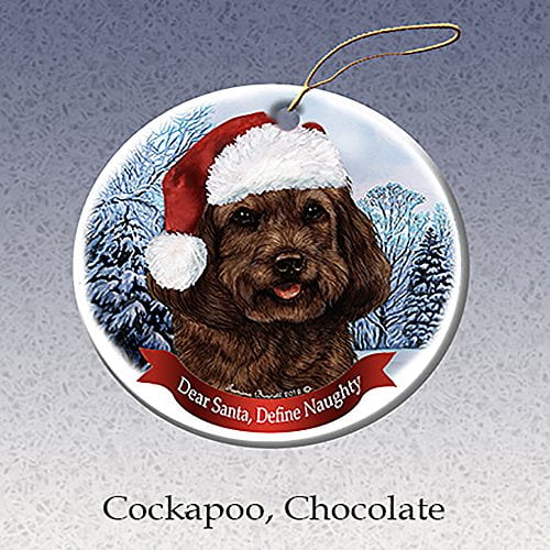 I Can Explain!' Black Labradoodle Dog Porcelain Ornament Pet Gift 'Santa. 