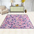 thumbnail image 3 of Area Rug Indoor 63"x48"in Non-Slip Wear Resistant Floor Mats Soft Large Carpets for Living Room Bedroom Home Decor Pink Snowflakes Pattern, 3 of 7