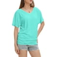 thumbnail image 3 of Womens Casual V Neck T Shirts Short Sleeve Loose Fit Summer Flowy Tops Tees, 3 of 6
