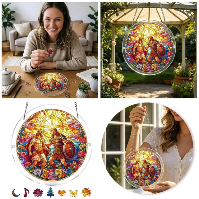 Tong Acrylic Puzzle Unique Acrylic Puzzle For Doors Garden And Window Hanging DIY For Adults
