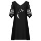 thumbnail image 5 of Vestidos de manga corta con hombros descubiertos y encaje con cuello en V estampado sexy de verano para mujer Fridja bnh5443, 5 of 9