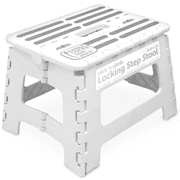 Jool Baby Click N' Climb Locking Folding Step Stool for Kids with Non-Slip Surface and Carry Handle, White