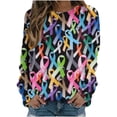 thumbnail image 2 of 50 % de Rabais Liquidation Chandail en Molleton Surdimensionné pour Femmes 2023 Mode Décontractée Manches Longues Col Rond Imprimé Chandail en Molleton Blouse, 2 of 4
