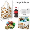 thumbnail image 3 of 5 Pack Foldable Shopping Bag,Halloween Simple Pumpkin Pattern Reusable Grocery Bags with Pockets,Large Reusable Tote Bags with Handles Waterproof & Lightweight, 3 of 6