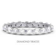 Diamond Traces UD-EWB102-7865 18K White Gold Bar Setting 1.01 Carat Total Natural Diamonds Classic Eternity Ring
