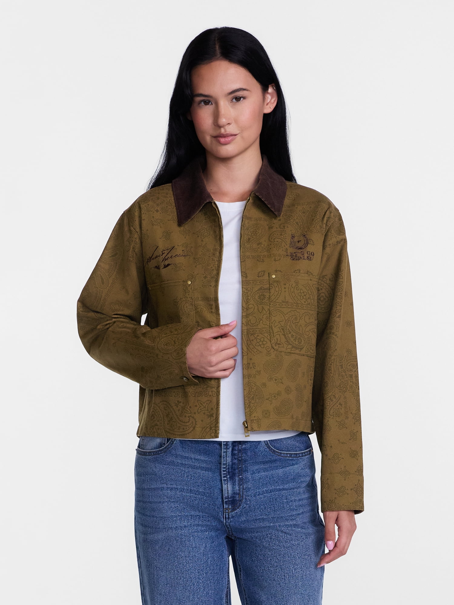 Shania Twain Women's Print Cotton Jacket with Long Sleeves, Sizes XXS-4X