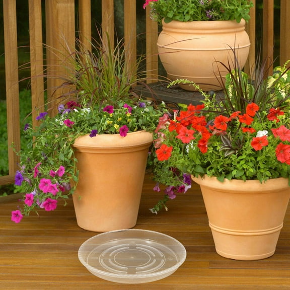 WHAMVOX 4pcs Plastic Plants Pot Saucer Round Planter Trays For Indoor And Outdoor Plants Flower Pot Drip Trays For Gardening