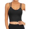 thumbnail image 1 of FUTATA Women's Fitness Workout Sports Bra, Cross Strap Sports Bra Medium Support Yoga Bra, Tube Bra Pad Tank Top With Detachable Cups, Black/White/Blue/Purple, 1 of 8