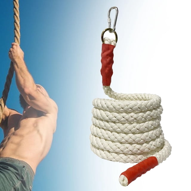 DYNWAVECA Climbing Rope Battle Exercise Climbing Jumping Gym with Carabiner Improve Strength Battles Rope Exercise Training Heavy Ropes 30mm